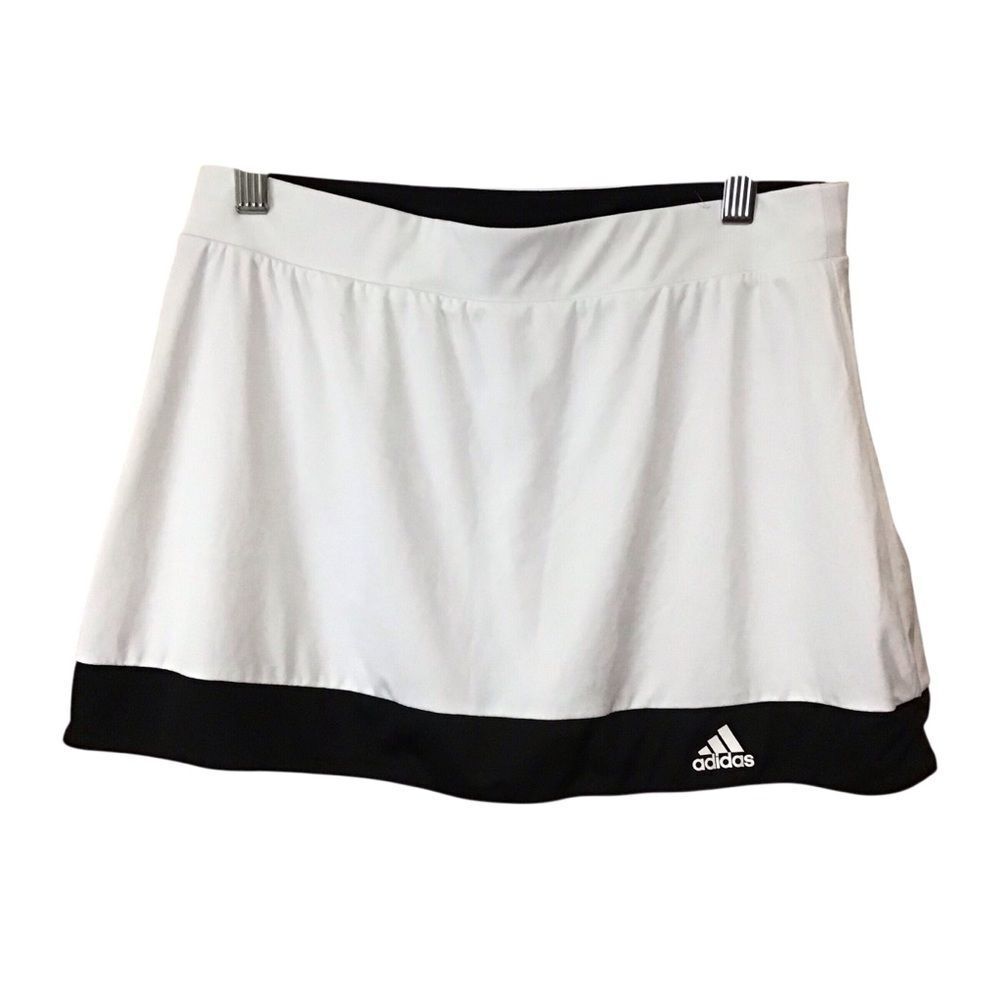 Adidas Climalite Galaxy Athletic White Skirt with Black Trim Skort‎ S